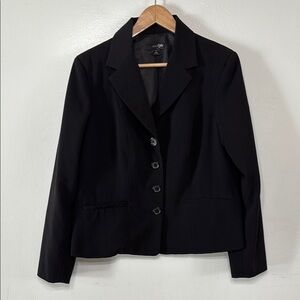 East 5th Women's Black Button Down Blazer With Faux Pockets Size 14